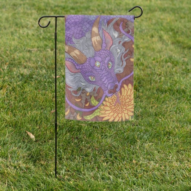 Bloom Purple Dragon Garden Flag (In SItu)