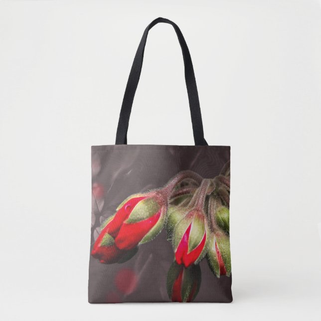 Bloom Red And Dark Elegant Tote Bag (Front)