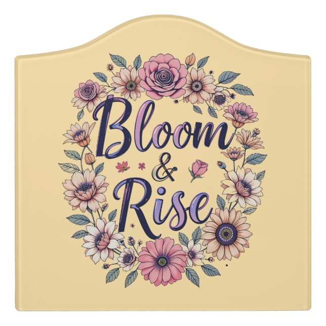 Bloom & Rise Door Sign (Large Crest Front)