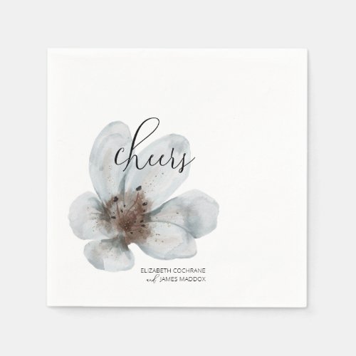 Bloom  Romantic Modern Floral  Elegant Script Napkins