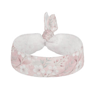 Bloom Sakura Pink Burgundy Elastic Hair Tie