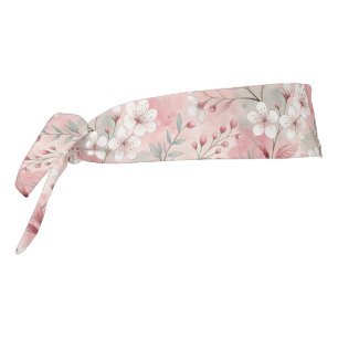 Bloom Sakura Pink Burgundy Tie Headband