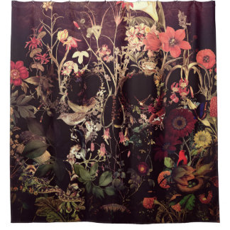 Bloom Skull Shower Curtain
