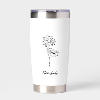 Bloom Slowly Minimal Daisy Water Bottle Insulated Tumbler