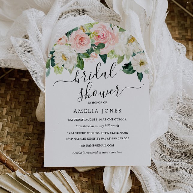 Bloom Soft Blush Pink Bridal Shower  Invitation (Creator Uploaded)