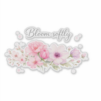 Bloom Softly – Pastel Watercolor Floral Sticker
