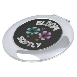 Bloom Softly Spring Floral Design Pastel Cottageco Compact Mirror
