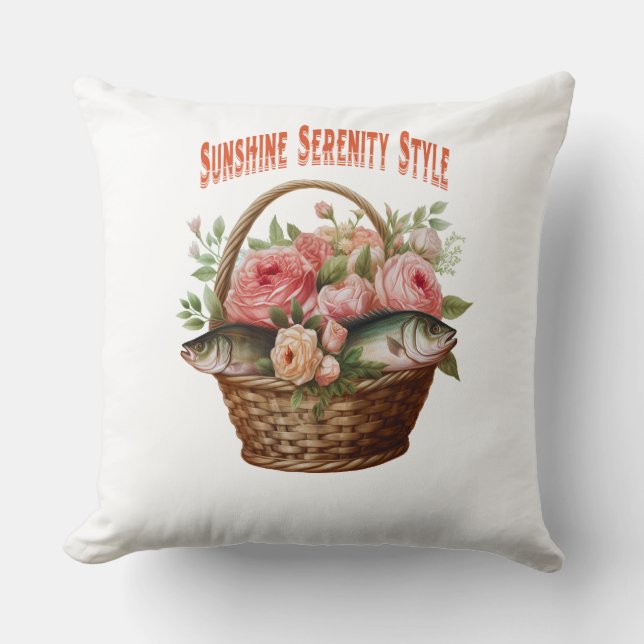 🐟 Bloom & Splash Pillow 🌸 (Front)