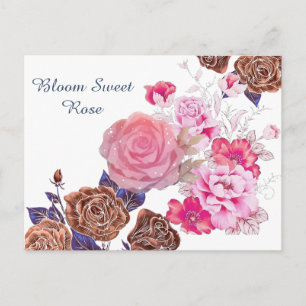 Bloom Sweet Rose Postcard