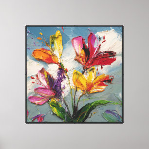 Bloom Symphony Abstract Floral Painting Canvas Print