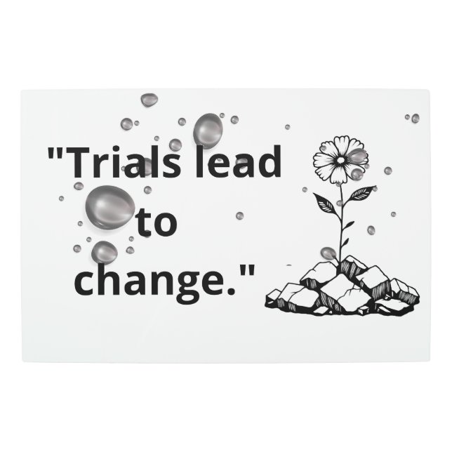 Bloom Through Trials – Strength from the Cracks Metal Print (Front)