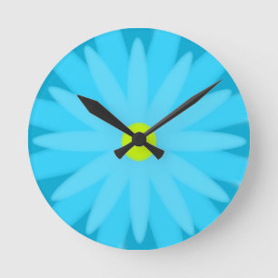 Bloom Turquoise Round Clock
