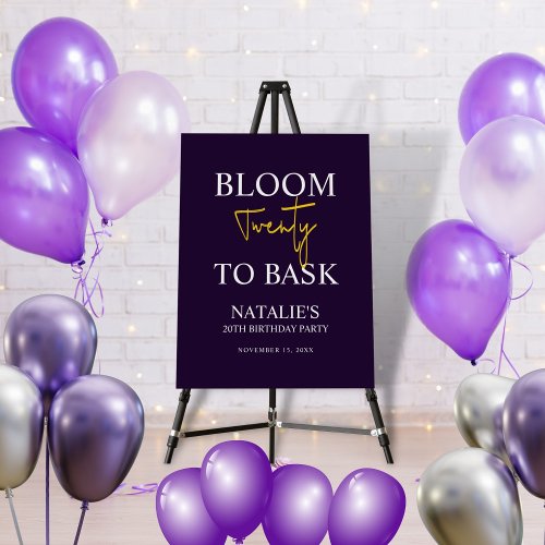 Bloom Twenty to Bask I Violet Adult Birthday Party Foam Board