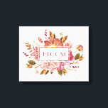 Bloom Typography | Elegant Pink Floral Bouquet Canvas Print<br><div class="desc">Bloom Typography | Elegant Pink Floral Bouquet Canvas Print. This stylish canvas print features beautiful watercolor flowers in shades of pink with an inspirational word of Bloom.</div>