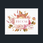Bloom Typography | Elegant Pink Floral Bouquet Canvas Print<br><div class="desc">Bloom Typography | Elegant Pink Floral Bouquet Canvas Print. This stylish canvas print features beautiful watercolor flowers in shades of pink with an inspirational word of Bloom.</div>