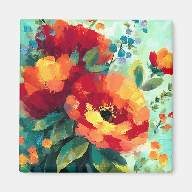 Bloom Vibrant Floral Garden Magnet (Front)