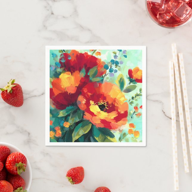 Bloom Vibrant Floral Garden Napkins (Insitu)
