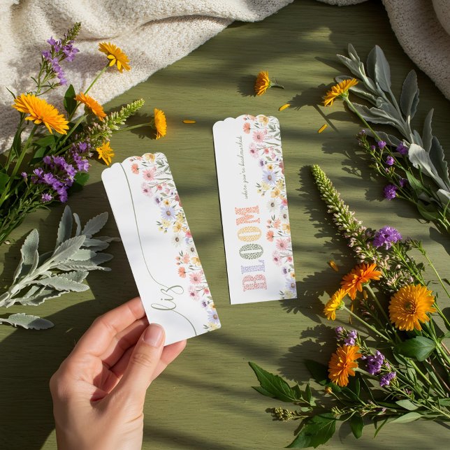 Bloom Watercolor Wildflower Florals Script Name Bookmarks (Bloom Watercolor Wildflower Florals Script Name Bookmarks1)