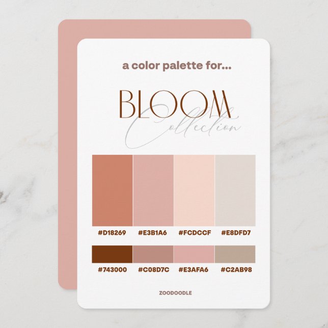 Bloom Wedding Color Palette Card (Front/Back)