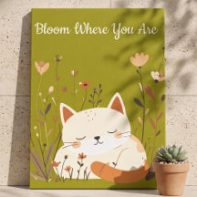 Bloom where you are Cat Art