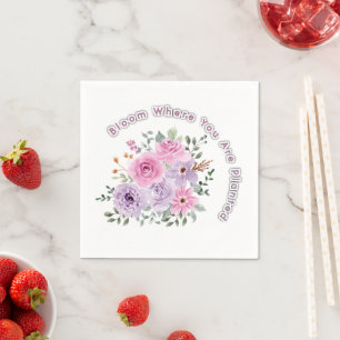 Bloom Where You Are Planted Floral Motivational Qu Napkins