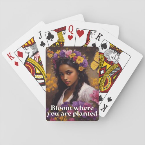 Bloom Where You Are Planted Floral Poker Cards