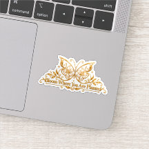 Bloom Where You Are Planted Gold Butterfly Case
