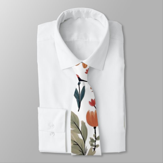 Bloom Where You Are Planted – Inspirational Floral Neck Tie (Tied)