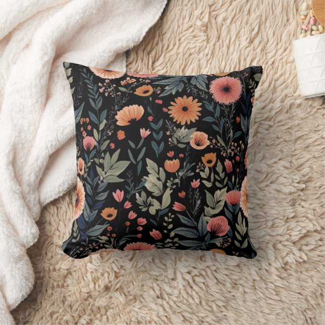 Bloom Where You Are Planted – Inspirational Floral Throw Pillow (Blanket)