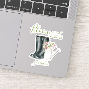 Bloom Where You Are Planted Inspirational Quote Sticker