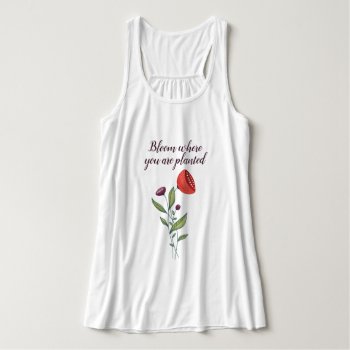 Bloom Where You Are Planted Minimal Wild Flowers Tank Top by borianag at Zazzle