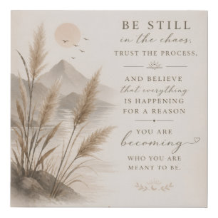 Bloom Where You Are Planted – Minimalist Floral Qu Faux Canvas Print
