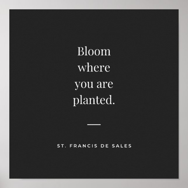 Bloom where you are planted St Francis de Sales Poster (Front)