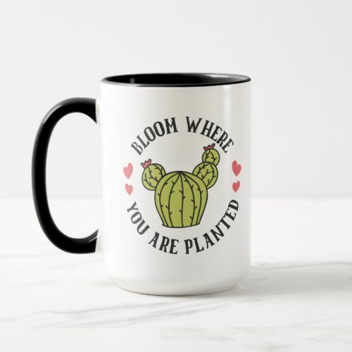 Bloom Where You are Planted Succulent Mug