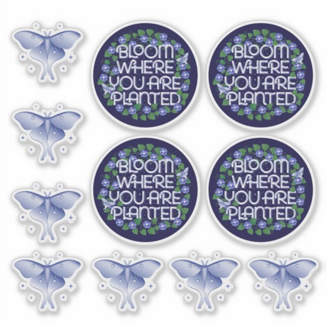 Bloom Where You Are Planted Transparent Vinyl  Sticker (Front)