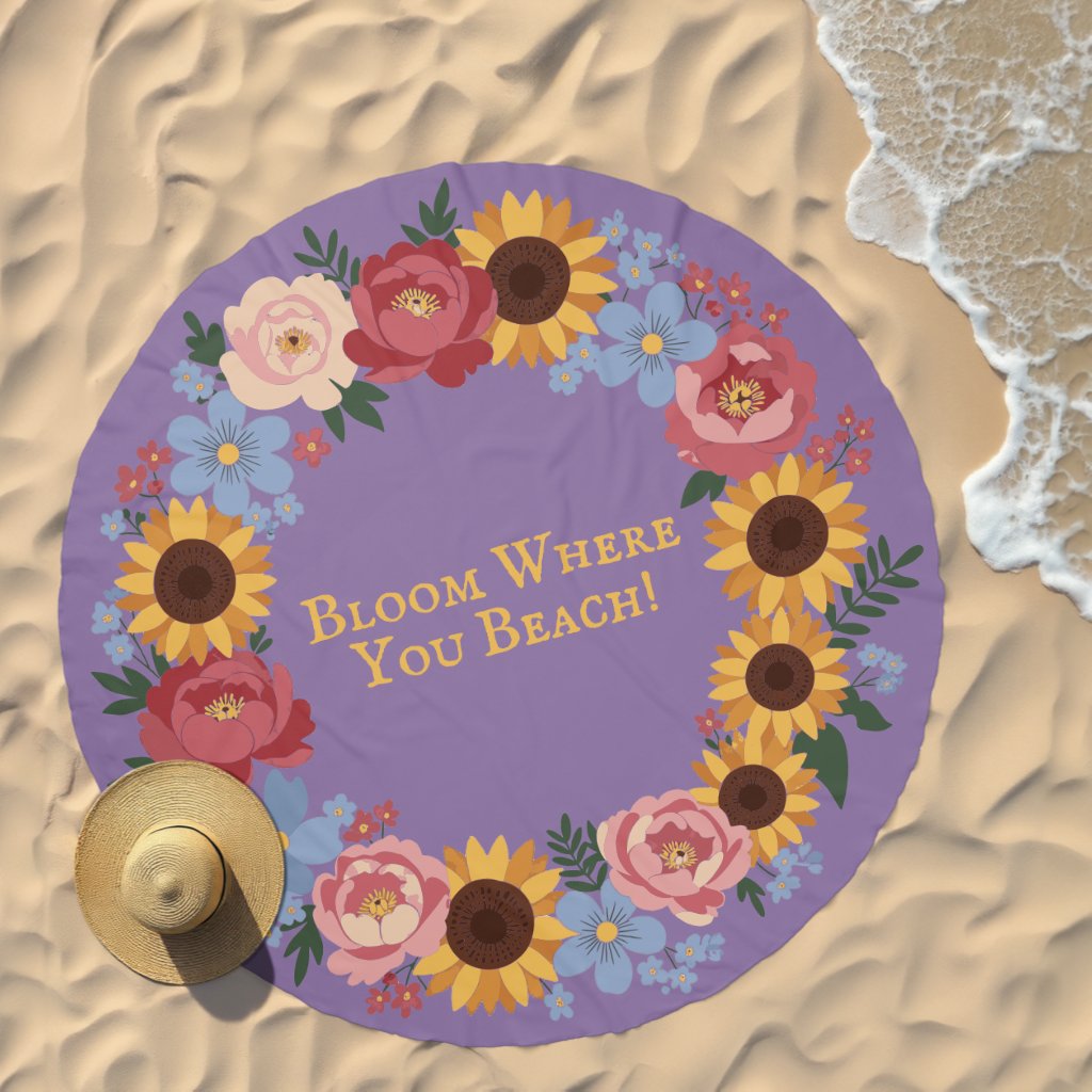 Bloom where you beach - Floral Wreath
