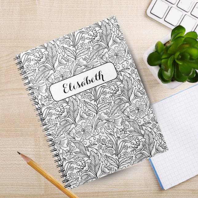 Bloom Where You're Planted: Black Personalized  Notebook (Bloom Where You're Planted: Black Personalized Notebook)