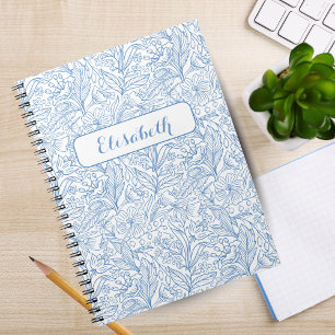 Bloom Where You're Planted: Blue Personalized  Notebook