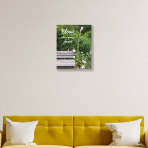 Bloom Where You're Planted Quote Foxglove Foam Core Photo Tile