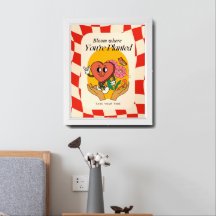 Bloom Where You're Planted Retro Heart Character