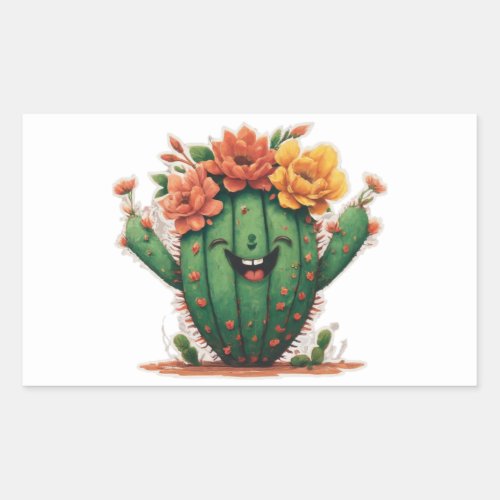 Bloom Where Youre Planted Smiling Cactus Sticker