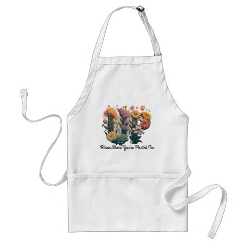 Bloom Where Youre Planted Tee Adult Apron