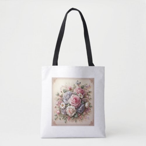  Bloom Wherever You Go Floral Design Tote Bag