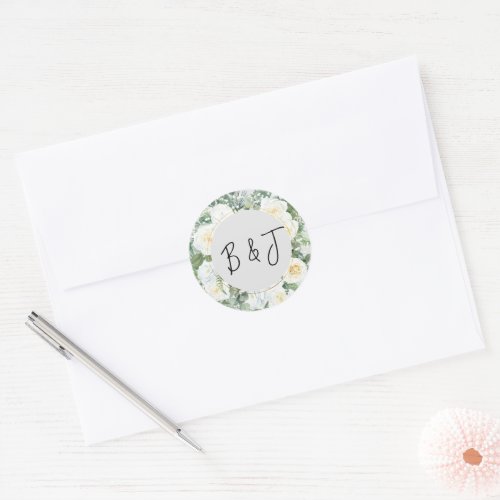 Bloom White Floral Wedding Envelope Seal