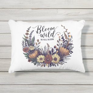 "Bloom Wild: Earthy Wildflower Bouquet Design Outdoor Pillow