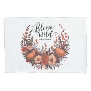 "Bloom Wild: Earthy Wildflower Bouquet Design Pillow Case