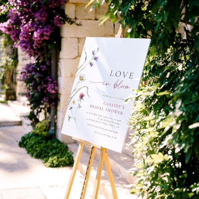 Bloom Wildflower Bridal Shower Welcome Sign (Welcome Sign Mock-up)