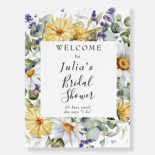 Bloom Wildflower  Meadow Floral  Welcome Sign