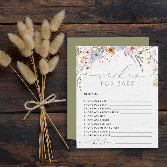 Bloom Wildflower Rustic Baby Shower Game Wishes (Creator Uploaded)