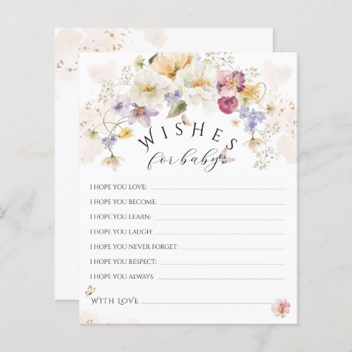 Bloom Wildflower Rustic Baby Shower Game Wishes